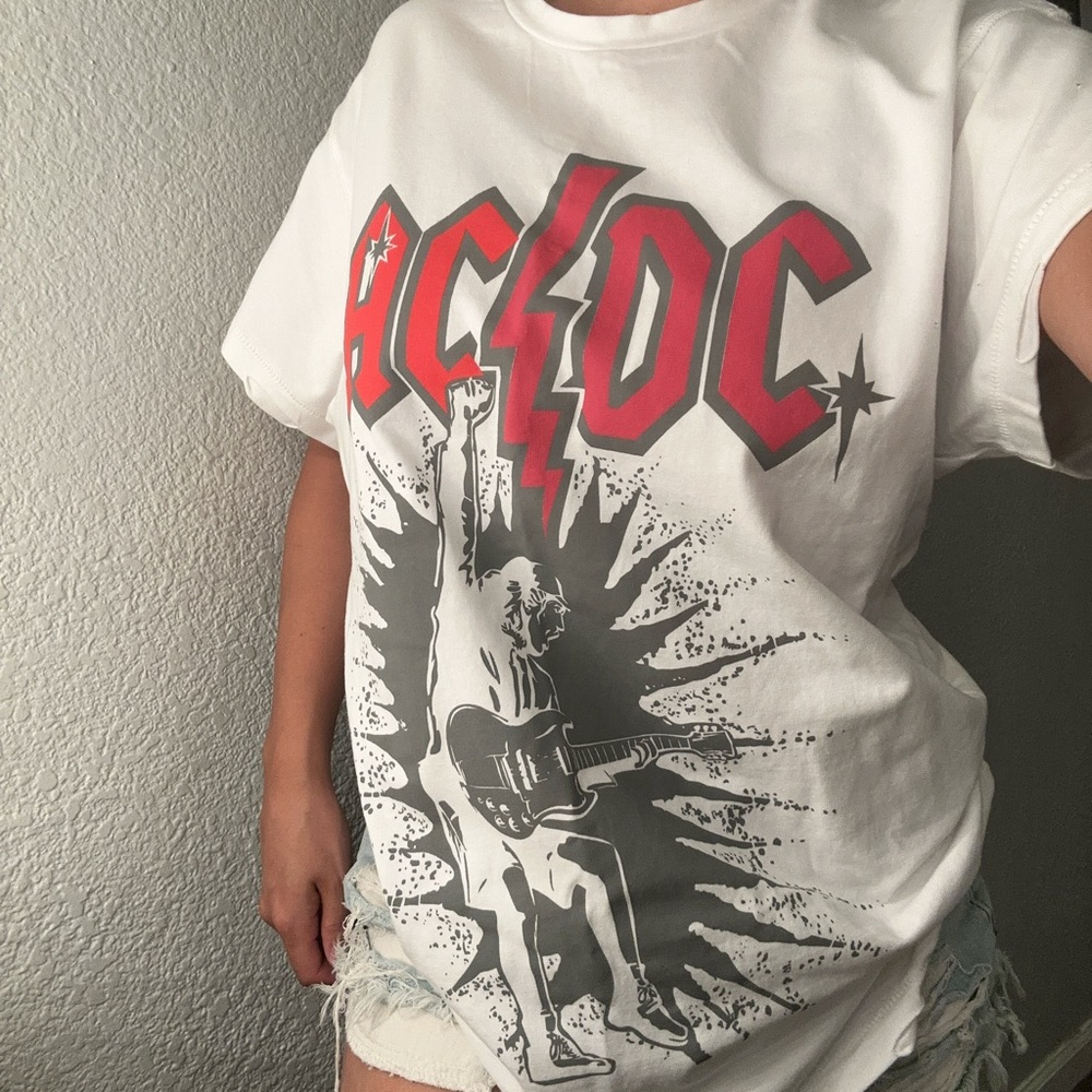 AC/DC oversized band tee w/ slight distress